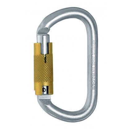 Oval carabiner steel / triple lock