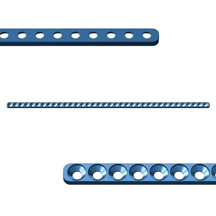 Ploténky přímé, střihatelné - Systém: 2.4 | L:200 | Otvory: 36 (Materiál Titan)