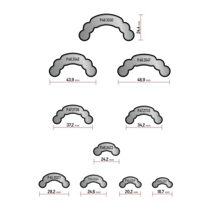 Šablony pro ohýbání acetabulárních ploten