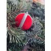 Ručně vyrobená vánoční ozdoba - červená, průměr 8 cm, originál