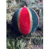 Ručně vyrobená vánoční ozdoba - průměr 15 cm, červená, zelená, zlatá