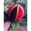 Ručně vyrobená vánoční ozdoba - červená, vínová, zlatá, průměr 15 cm