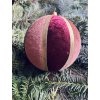 Obří vánoční ozdoba - ručně vyrobená, průměr 15 cm, vínová, zlatá