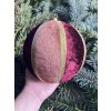 Obří vánoční ozdoba - ručně vyrobená, průměr 15 cm, vínová, zlatá