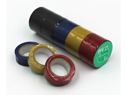 Izolační páska - PVC, odolná vysokým teplotám, červená,žlutá,modrá