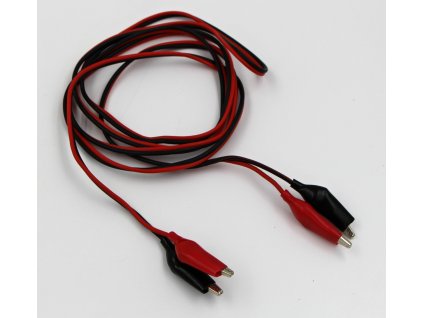 Propojovací kabel s minikrokosvorkami - černá, červená