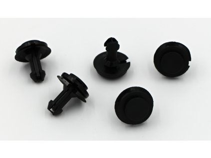 Příchytka černá se zajištěním,Øotvoru 9mm, Øhlavy 30mm, délka 33mm
