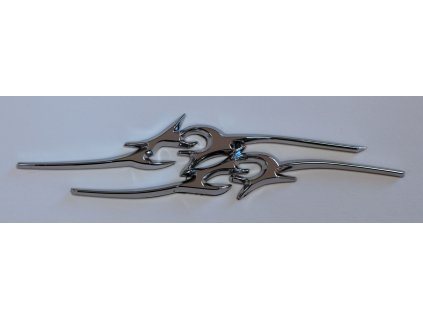 Samolepící 3D znak čínský znak, stříbrný