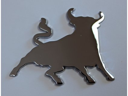 Samolepící 3D znak BÝK, stříbrný