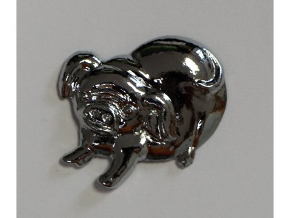 Samolepící 3D znak PRASÁTKO, stříbrný