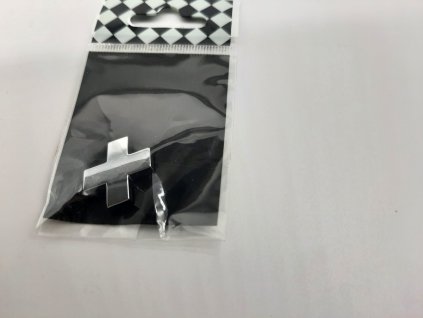 Samolepící chromovaný znak plus