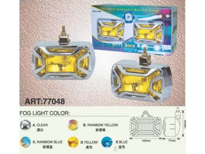 Přídavné halogenové světlo mlhové s mřížkou - obdélníkové