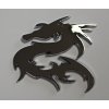 Samolepící 3D znak  DRAK, velký, stříbrný