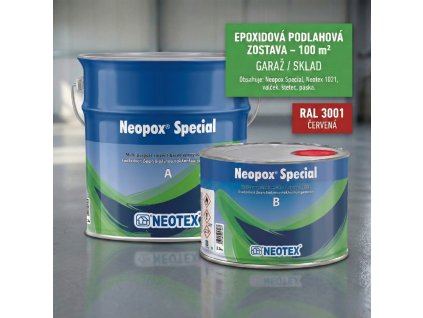 Epoxidová podlahová zostava červená 100 m² – Garáž, Sklad