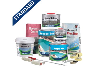 Zostava Biely bazén z debniacich tvárnic – STANDARD All in One (34 m² )