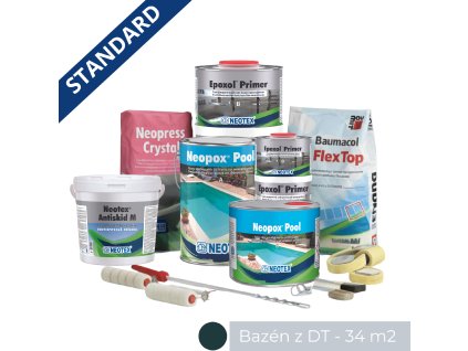 Zostava Modrozelený bazén z debniacich tvárnic – STANDARD (34 m²)