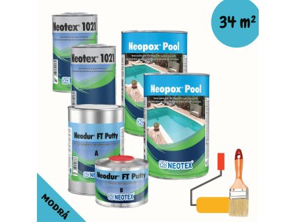 Epoxidový bazénový náter zostava na 34 m²  - betón, plast (AP5-Pack 68187ea32c7c3)