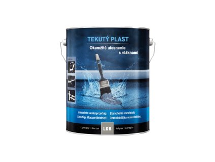 Tekutý plast s vláknami- okamžité utesnenie (Balenie 1 L, Farba Tmavošedá)