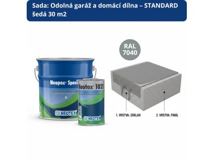 Sada Odolná garáž a domácí dílna – STANDARD šedá 30 m2
