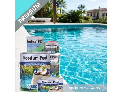 Sestava Profi obnova bazéna – PREMIUM 34 m² (modrá)