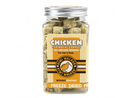 Kiwi pochoutka mrazem sušené kuře, špenát, mrkev 65g
