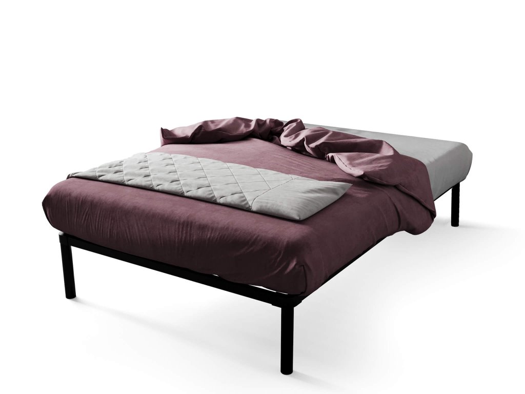Jednolôžková kovová posteľ Lachti 120x200 - čierna