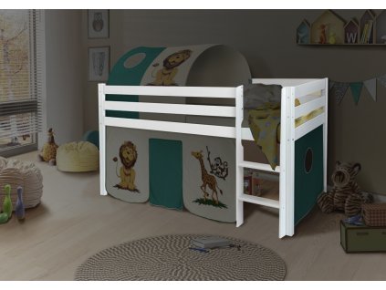 Vyvýšená detská posteľ POLA 90x200 - biela