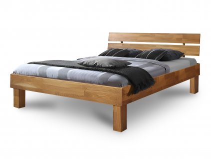 Dubová drevená manželská posteľ Alea