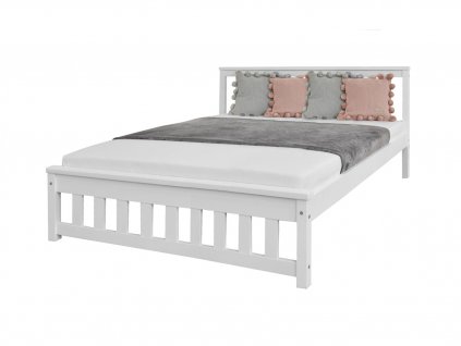 Manželská drevená posteľ Keyla - biela