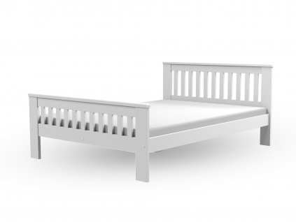 Manželská posteľ drevená 140x200 s roštom Laura - biela