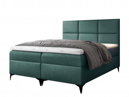 Boxspring posteľ FAVA s vrchným matracom - zelená Fancy