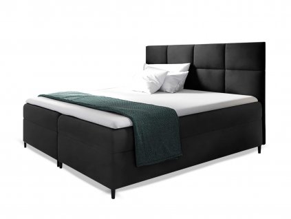 Boxspring manželská posteľ Leila s matracom - čierna