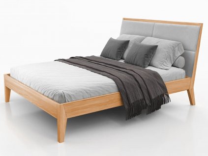 Masívna buková manželská posteľ Xora - sivá