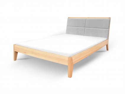 Drevená buková manželská posteľ Xora - sivá