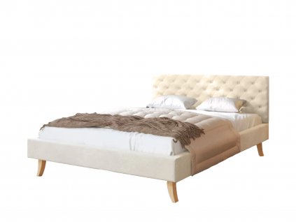 Čalúnená manželská posteľ Kalifornia - krémová (Rozmer 180x200)