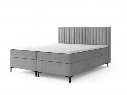 Manželská posteľ Modena v sivom dizajne.