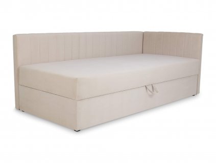 Béžová váľanda s úložným priestorom 90x200 z boku