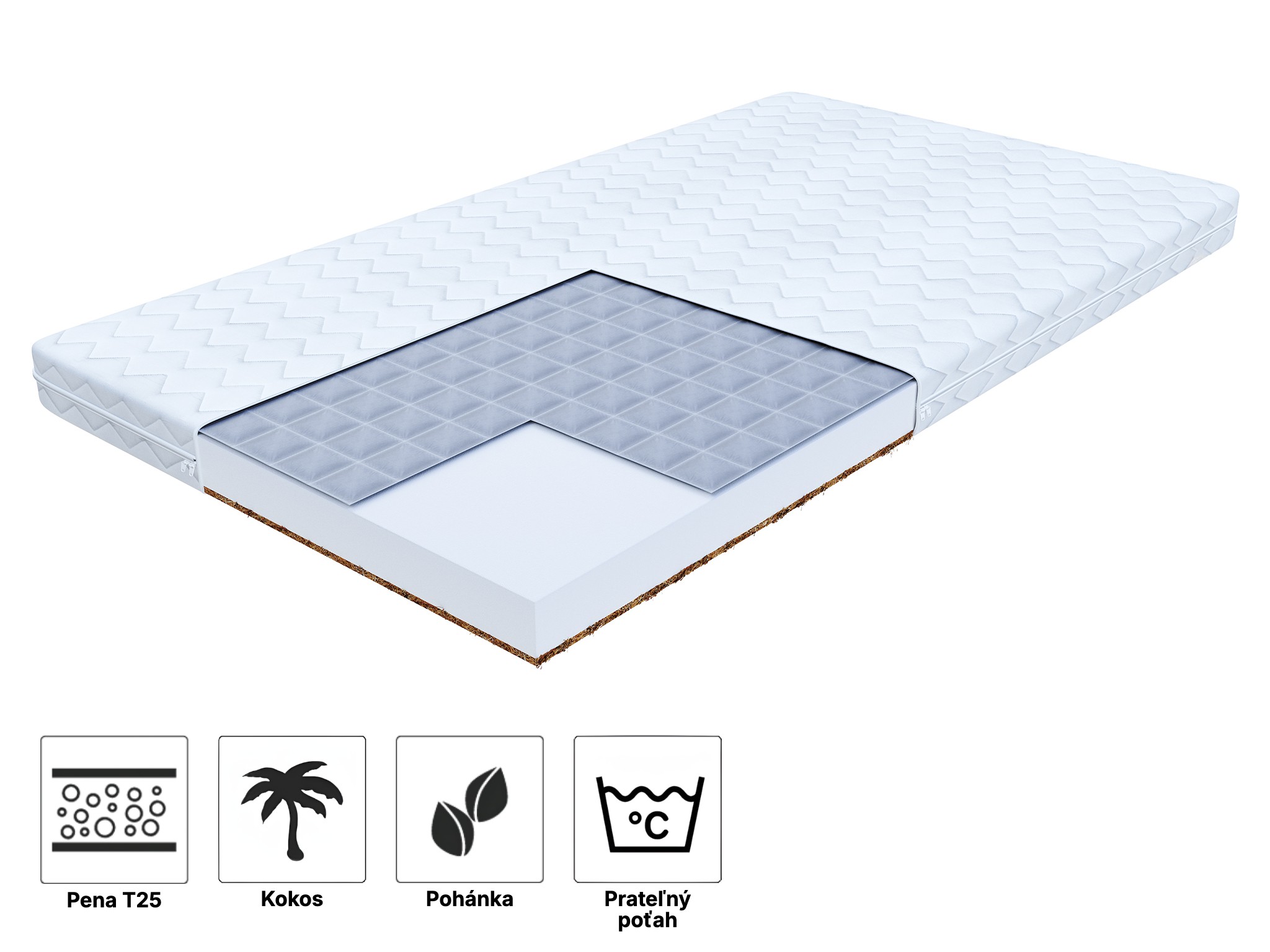 Detský matrac pohánkou a kokosom Bambino Console 120x70