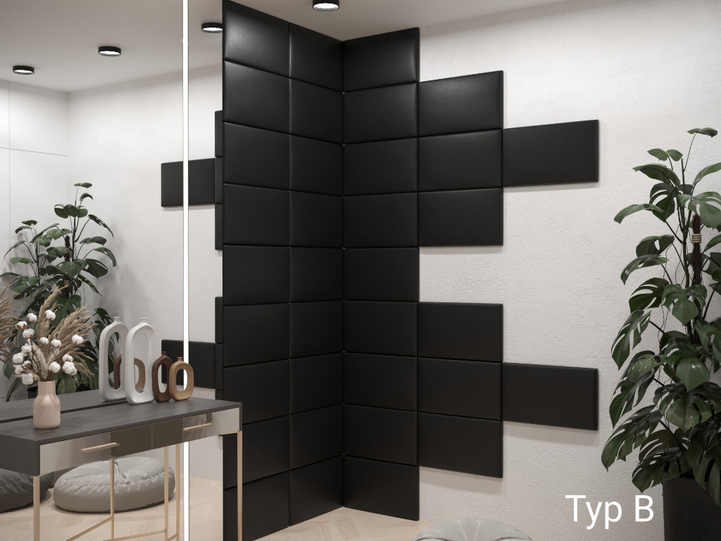 Kožený panel Cube - 5 veľkosti - čierna - Výpredaj Typ: Typ B