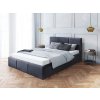 Čalúnená manželská posteľ s úložným priestorom Izabela - čierna