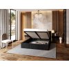 Čalúnená manželská posteľ s úložným priestorom Izabela - čierna