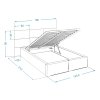 Čalúnená posteľ 120x200 s úložným priestorom Dony - rozmer