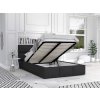 Čalúnená manželská posteľ s úložným priestorom 140x200 Dony - čierna