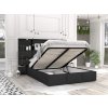 Čalúnená manželská posteľ s úložným priestorom 160x200 Dony - čierna