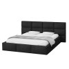 Čalúnená manželská posteľ s úložným priestorom 180x200 Dony - čierna