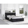 Čalúnená manželská posteľ s úložným priestorom 140x200 Dony - čierna