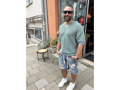 CATCH LETNÍ PLETENÉ TRIKO, MINT BARVA