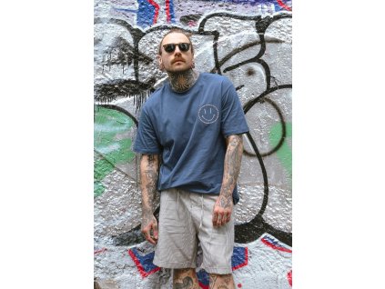 Pánské bavlněné extra pohodlné šortky (Barva bílo-modrá, Velikost XL)