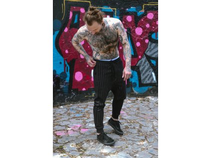 Pánské volné kalhoty se sníženým sedem (Barva černá, Velikost XL)