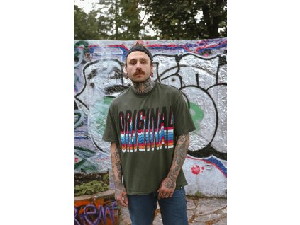 Pánské street wear triko Original (Barva khaki, Velikost XL)